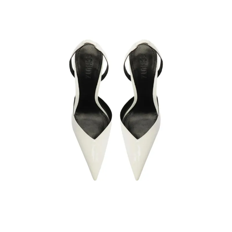 Schutz Siena Wedge Heel High Heels 11.3cm Women's White-5