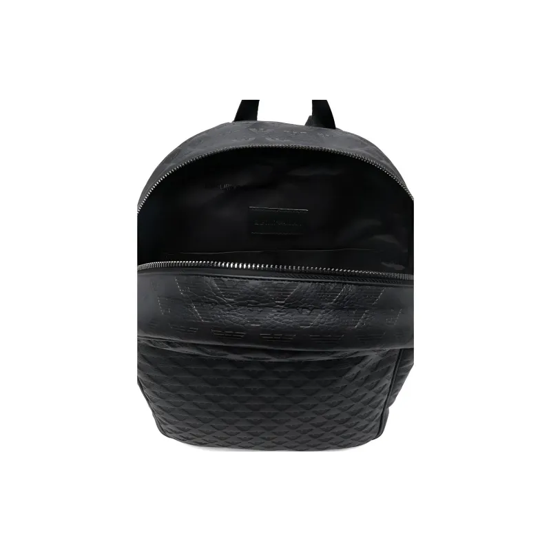 EMPORIO ARMANI All Over Debossed Logo Zipped Backpack-4
