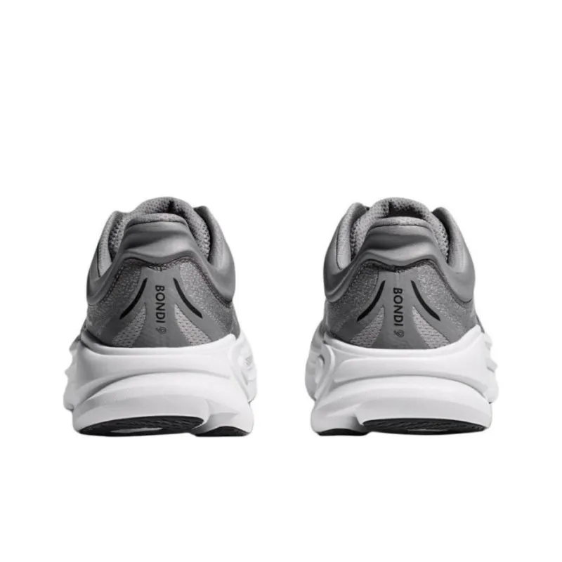 HOKA ONE ONE Bondi 9 Anti-Slip Wear-Resistant Low-Top Running Shoes Men's Gray 2E-Width-3