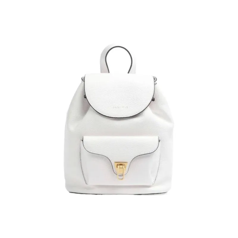 COCCINELLE Beat Grained Cow Leather Backpack Women's Bright White-0