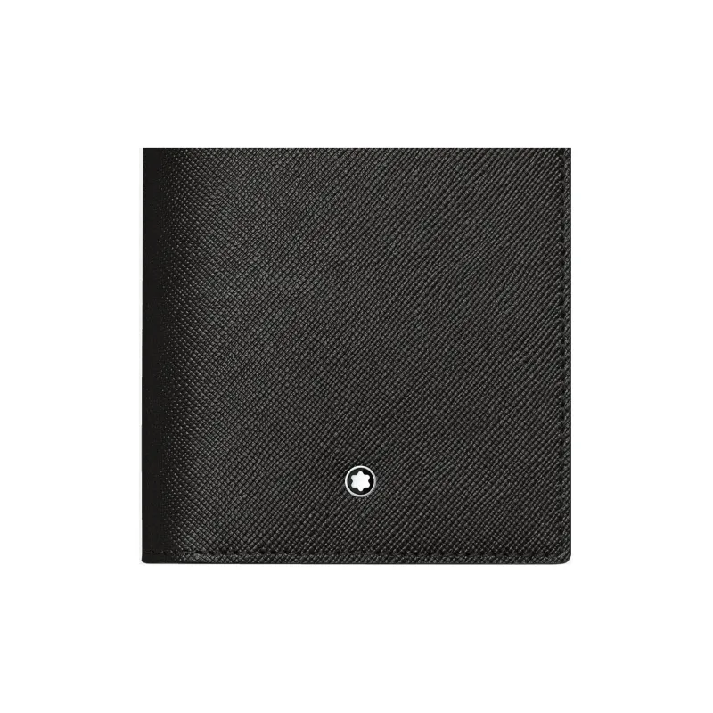 MONTBLANC Full grain Calf Leather Business Card Holder Wallet Men's Black-2