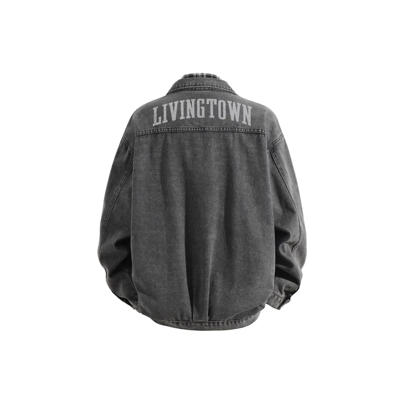LIVINGTOWN Denim Jacket Unisex Black-7