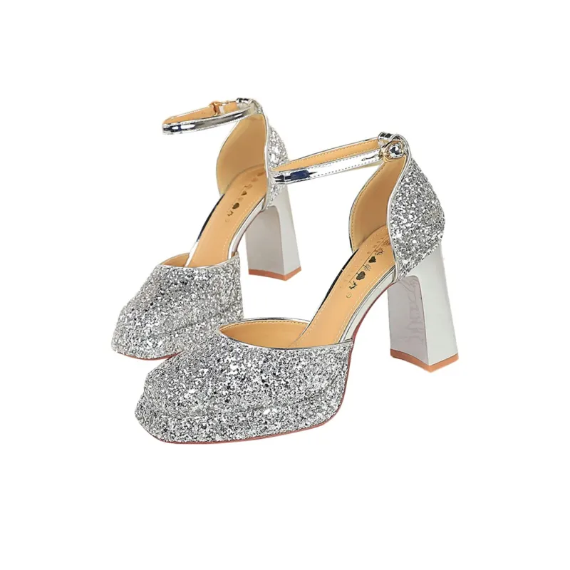 QITUMAUL Chunky Heel High Heels Women's-1