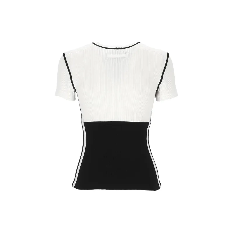 Jean Paul Gaultier Color Blocked Logo Printed T Shirt-1