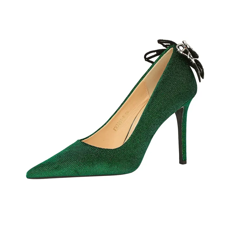 QITUMAUL Slim Heel High Heels 10cm Women's-4