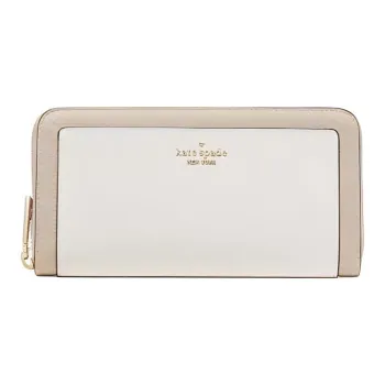 Kate Spade Leather Wallet Large Size Women's Light Sand Multicolor