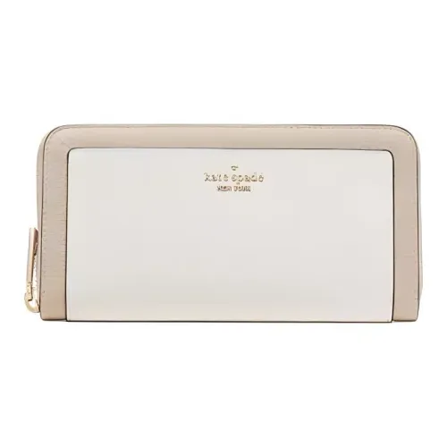 Kate Spade Leather Wallet Large Size Women's Light Sand Multicolor