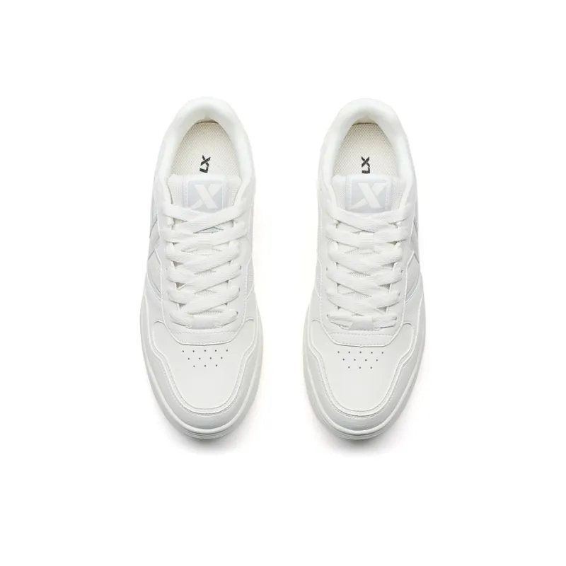 XTEP Air Force One Lightweight Wear-Resistant And Slip-Resistant Low-Top Skateboard Shoes Men's White Gray-3