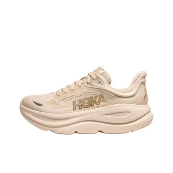 HOKA ONE ONE Bondi 9 Anti Slip Wear Resistant Low Top Running Shoes Women's Beige D Width