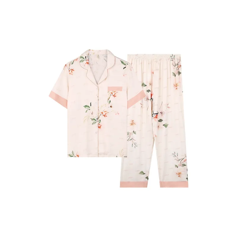 MADALLO Pajama Set Women's Pink White-0