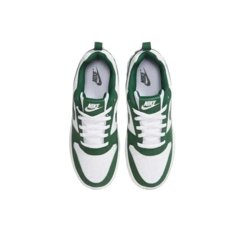 Nike Court Borough Anti Slip Wear Resistant Low Top Skateboard Shoes Men's White Green-3