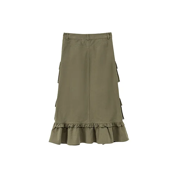CHUU Casual Short Skirts Women's Army Green-1