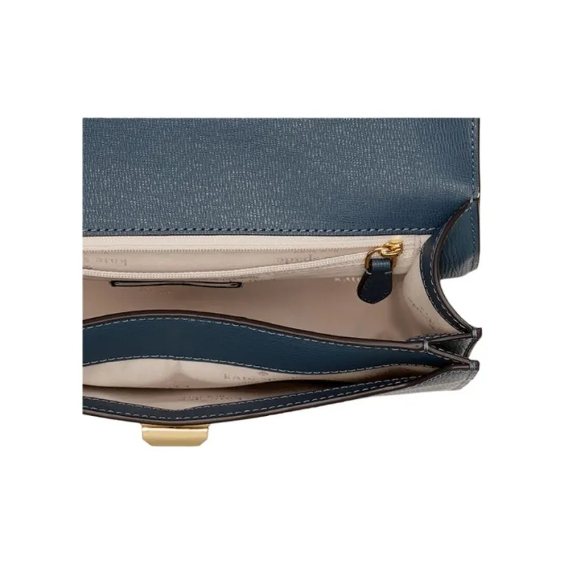 Kate Spade Cow Split Leather Shoulder Bag Medium Size Women's Cyan Stone-6