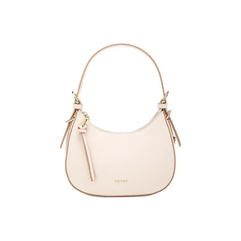 HONGU Genuine Leather Shoulder Bag Handbag Small Size Women's Ecru-0