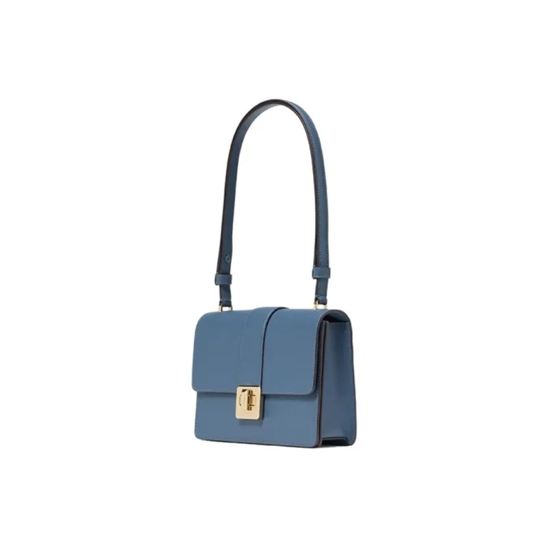 Kate Spade Cow Split Leather Shoulder Bag Medium Size Women's Cyan Stone-1