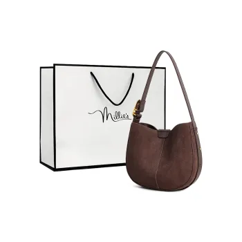 MILLIE'S Cow Leather Crossbody Bag Shoulder Bag Saddle Bag Regular Women's Coffee/Burgundy