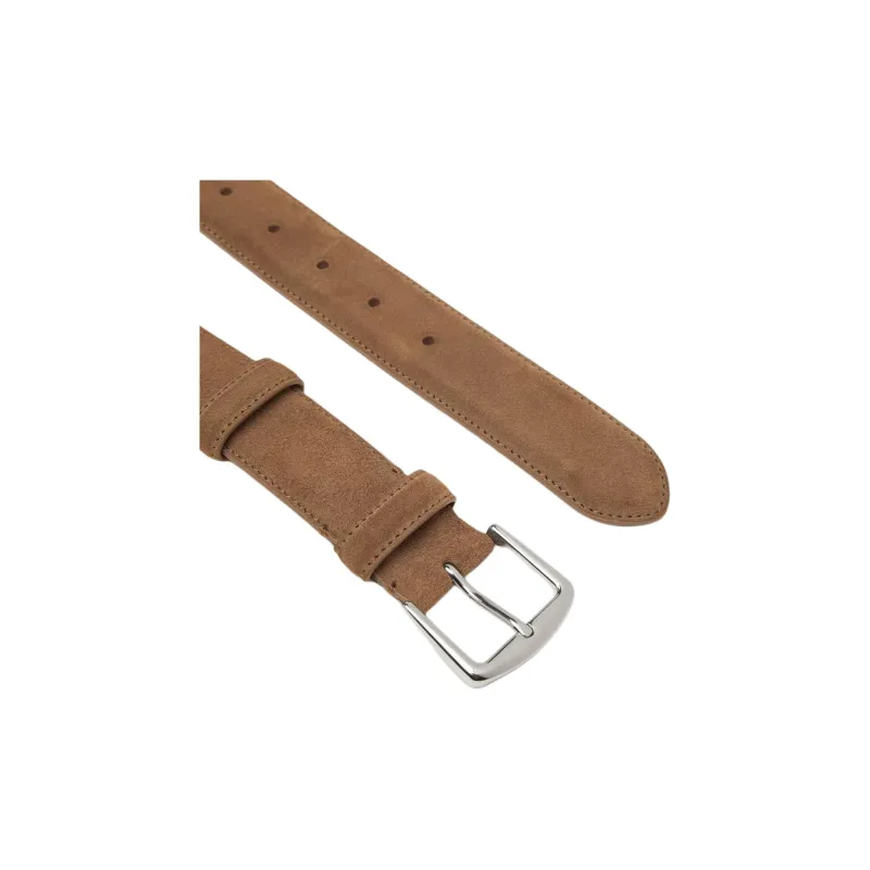 Loro Piana Split Cow Leather Suede, Palladium Plated, Metal, Cow Leather Belts Men's Twilight -1