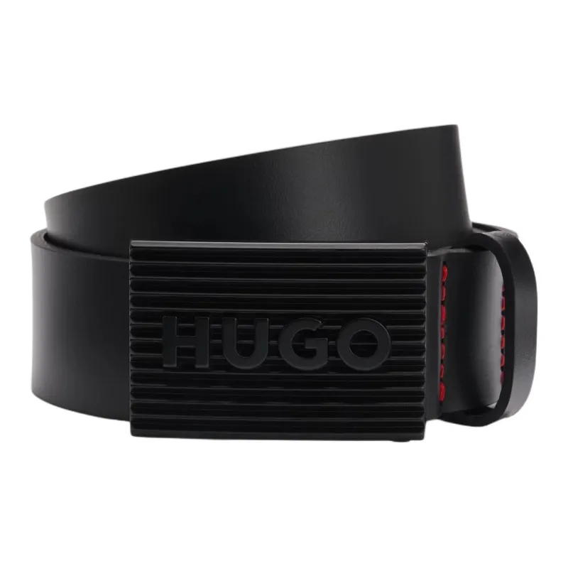 HUGO BOSS Logo Plaque Buckle Belt-0