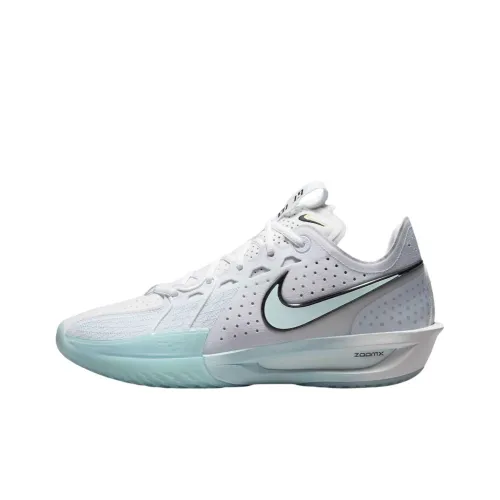 Nike Air Zoom GT Cut Anti Slip Wear Resistant Low Top Basketball Shoes Men's White Blue