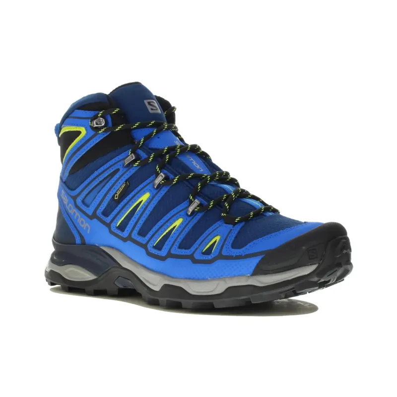 SALOMON Waterproof And Breathable Mid Top Hiking Shoes Men's Blue-1