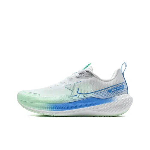 XTEP Kunpeng Anti Slip And Wear Resistant Support Low Top Casual Training Running Shoes Men's White Green Blue