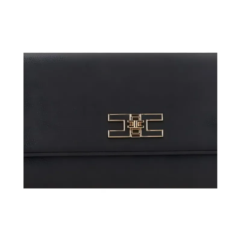 Elisabetta Franchi Logo Plaque Foldover Top Crossbody Bag-4