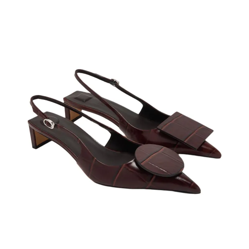 Jacquemus Les Duelo Block Heel High Heels 4cm Women's Brown-2