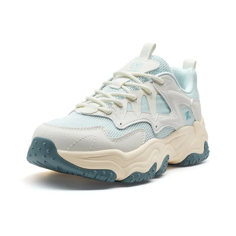 XTEP Nomadic Cushioning Abrasion Resistant Lightweight Low Top Casual Shoes Women's Blue White-1