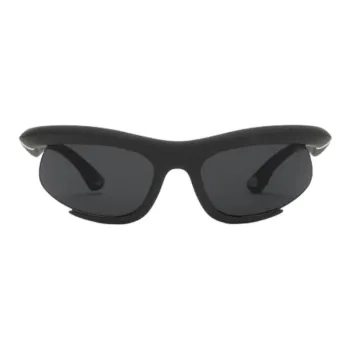 Burberry Injection Molding Metal Nylon Irregular Shape Sunglasses Unisex Black