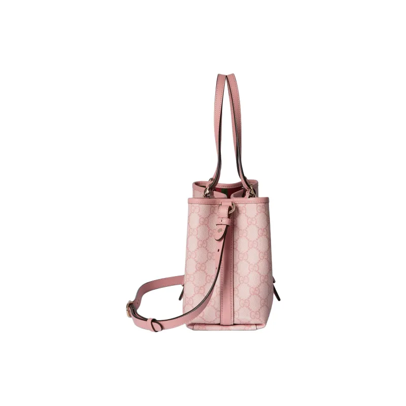 GUCCI GG Emblem Leather Tote Bag, Shopping Bag, Shoulder Bag, Handbag Trumpets Women's Light Pink-2