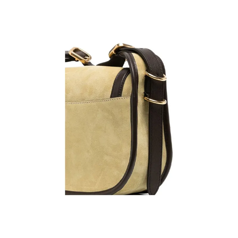 Mulberry Cow Leather Crossbody Bag Shoulder Bag Women's Yellow-3