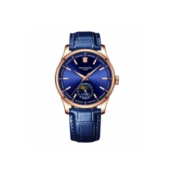 ROLENDO R Automatic Mechanical Movement Genuine Leather Strap Watch Men's Watches Coffee Watch Dial