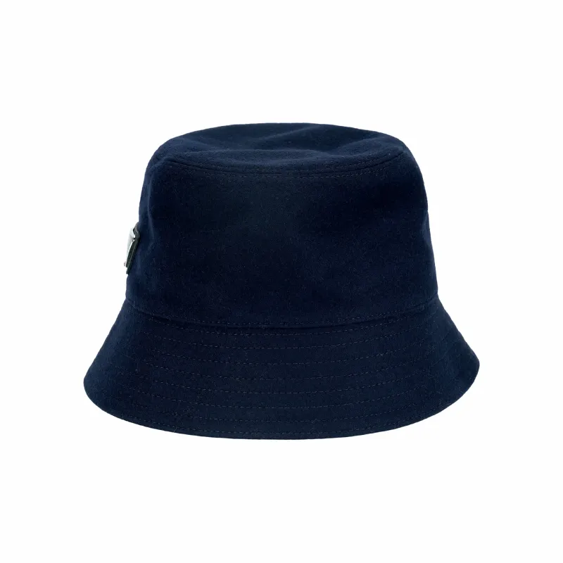PRADA Logo Plaque Wool Bucket Hat-2