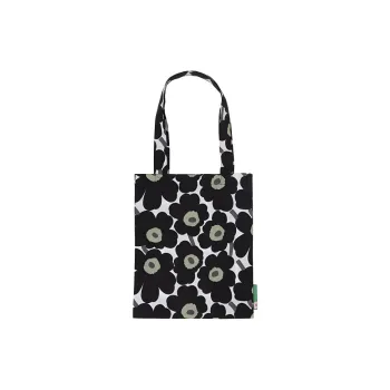 Marimekko Unikko 60th Cotton Tote Bag Shopping Bag Shoulder Bags Mini Women's Black
