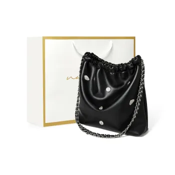 Narandu Synthetic Leather Chain Bag, Tote Bag, Crossbody Bag, Shoulder Bag Large Size Women's Black