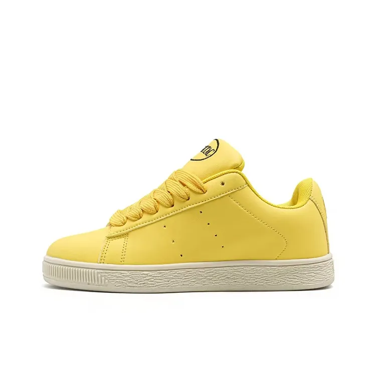 WJA Low-Top Skateboard Shoes Unisex Electric Mother Yellow-0