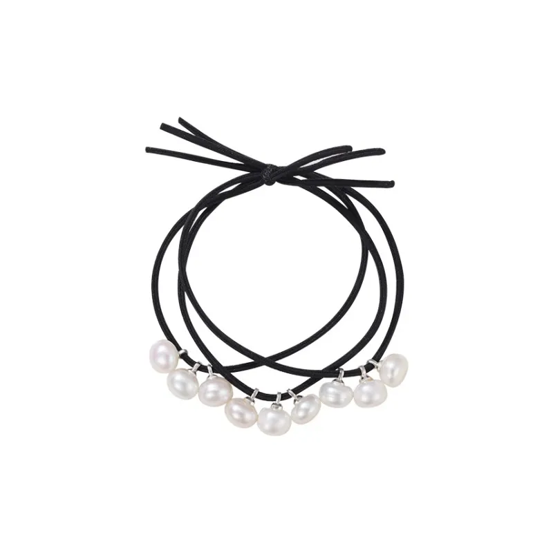 QIMEILA Freshwater Pearl Hair Tie Women's-0