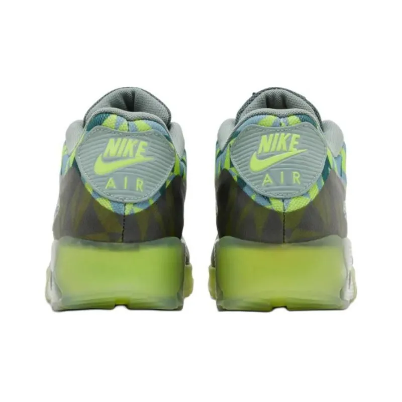 Nike Air Max 90 Anti-Slip Wear-Resistant Low-Top Running Shoes Men's Green-3