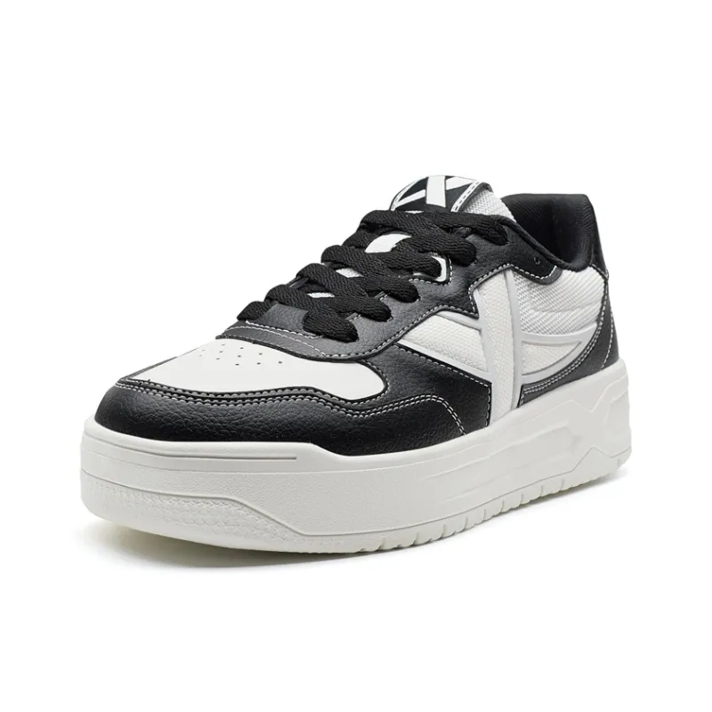 XTEP Air Force One Slip-Resistant Lightweight Coverage Low-Top Skateboard Shoes Men's White Black-1