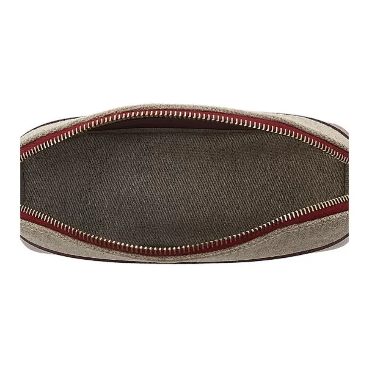 Chloe Linen With Calfskin Clutch Women's Dark Red Gemstone Color-5