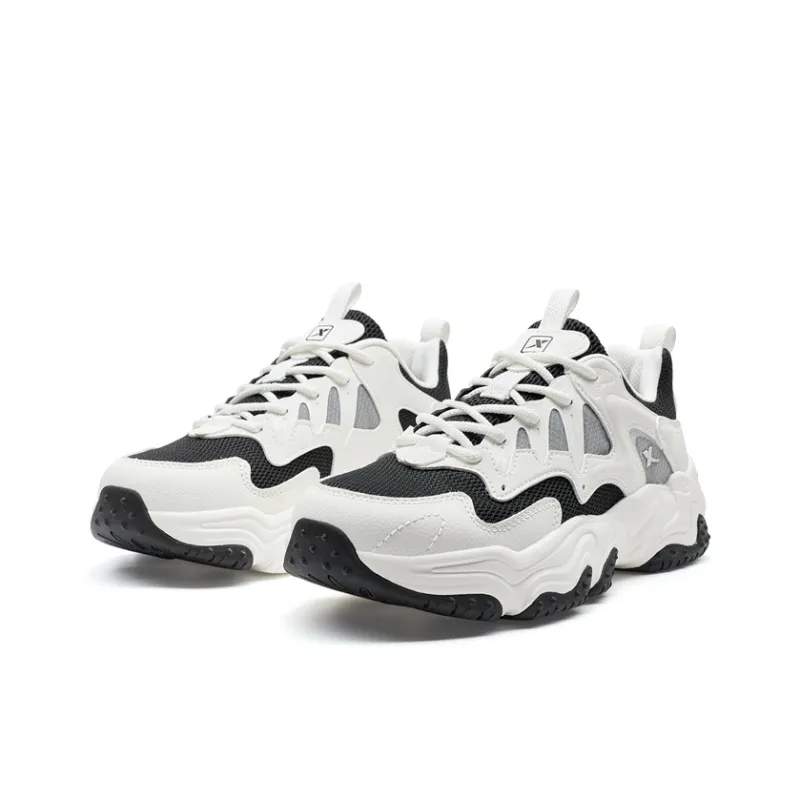 XTEP Nomadic Cushioning Abrasion Resistant Lightweight Low Top Casual Shoes Women's Sail White Black-2