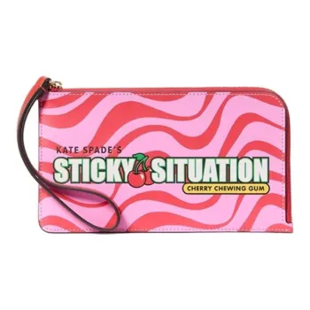 Kate Spade Cow Split Leather Clutch Women's Red & Multicolor