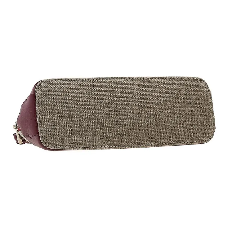Chloe Linen With Calfskin Clutch Women's Dark Red Gemstone Color-3