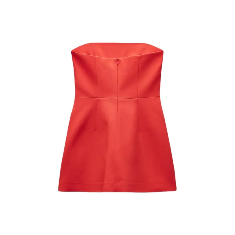ZARA Sleeveless Dress Women's Orange-1