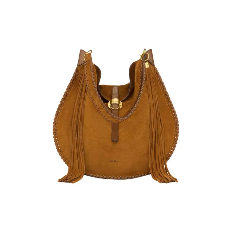 ISABEL MARANT Calf Suede Crescent Bag Shoulder Bag Women's Brown-1
