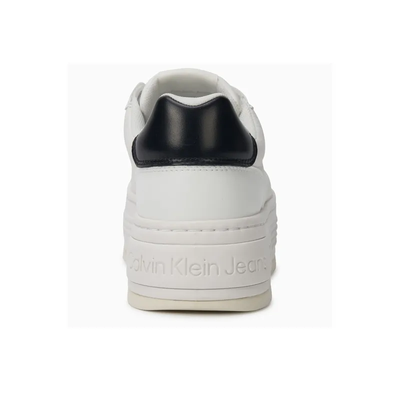CKJ CALVIN KLEIN JEANS Mid Top Skateboard Shoes Women's White/Black-3