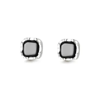 JIACUIYUN Obsidian Stud Earrings Unisex