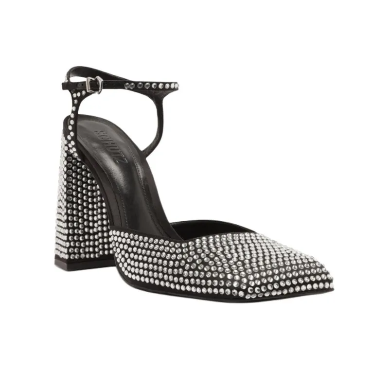 Schutz Jaycie Spool Heel High Heels 10.8cm Women's Black-2