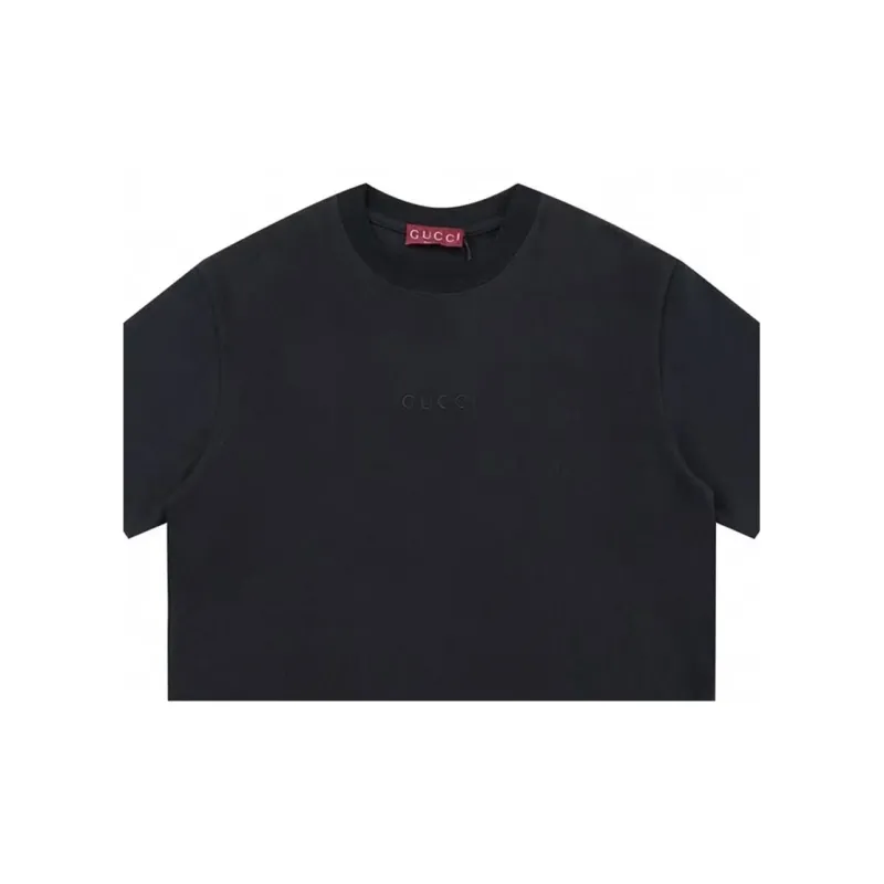 GUCCI Logo Embroidered Crewneck T-Shirt-1