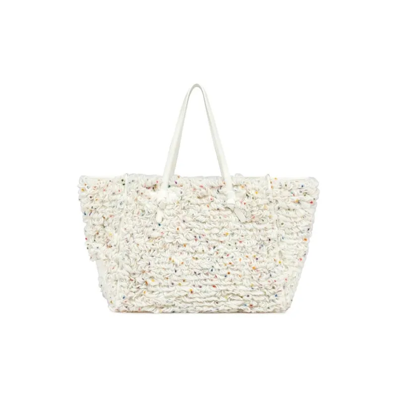 GIANNI CHIARINI Fabric Tote Bag, Shopping Bag, Handbag Women's White-2
